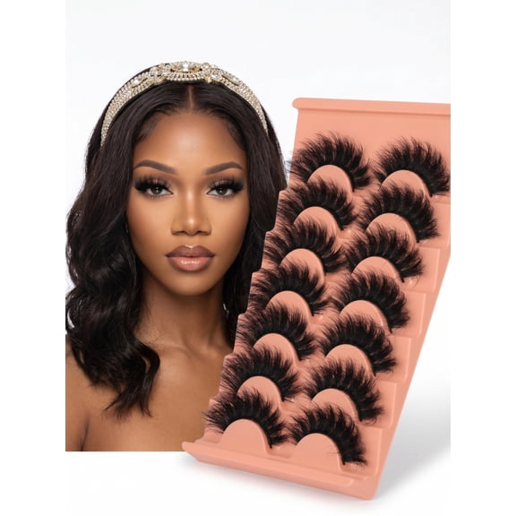 Mink Lashes Full Volume False Eyelashes 18mm Dramatic Faux Mink Eyelashes Natural Look Cat Eye Volume Eye Lashes Multipack