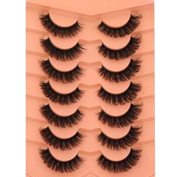 Mink Lashes Natural Fluffy False Eyelashes Volume Wispy 15MM Thick Fake Lashes Look Like Eyelash Extensions Pestañas 7 Pairs Pack