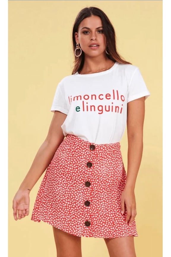 Mink Pink Women's Orange Tiny Bloom Mini Skirt, Large