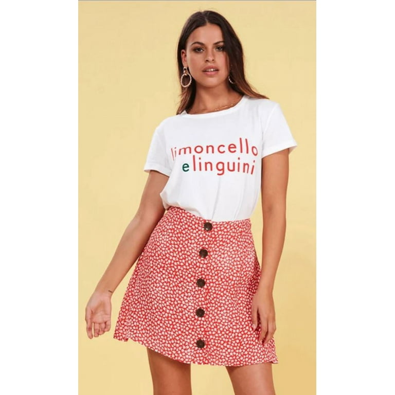 Mink Pink Women s Orange Tiny Bloom Mini Skirt S Walmart