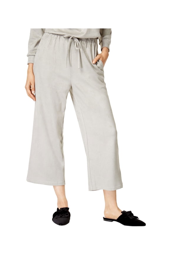 $89 Womens New 1088 Gray Faux Suede Trousers L B+B