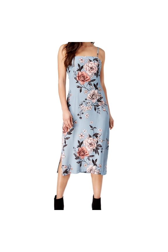 Womens Floral Slip Dress, Blue, X-Small