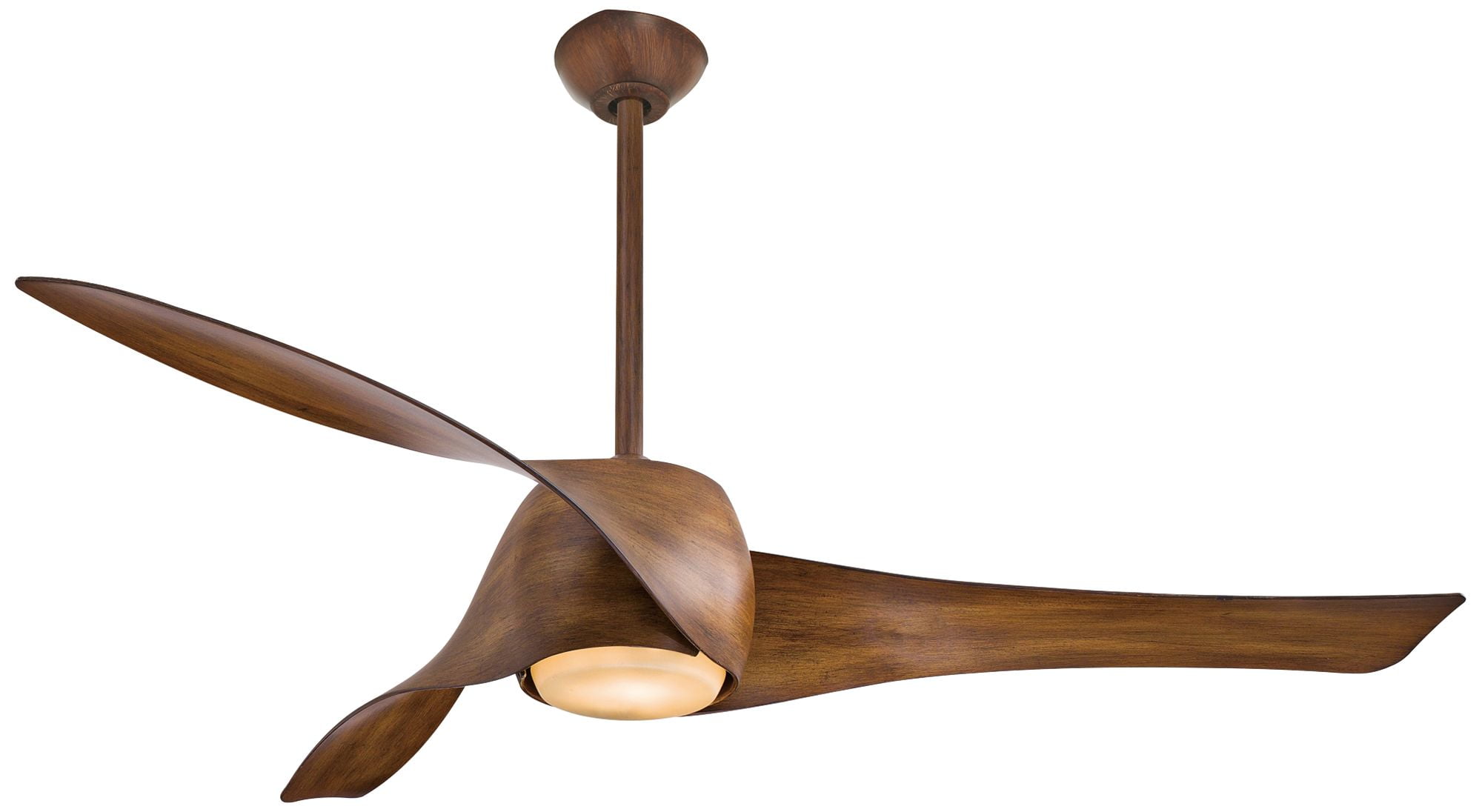 58'' Distressed Koa Smart Ceiling Fan with LED Light and Remote