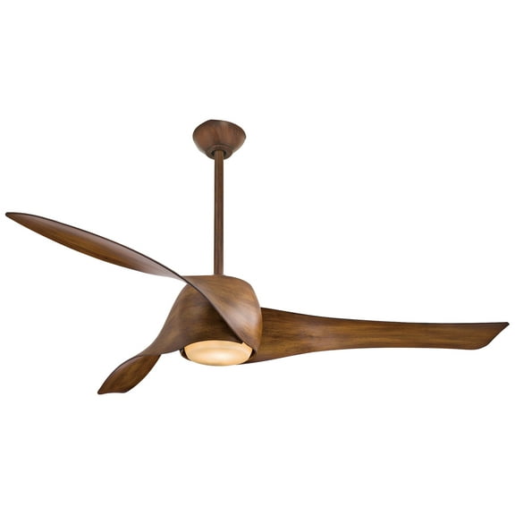 Minka Aire Artemis 58'' Distressed Koa Transitional LED Stem Smart Ceiling Fan with Remote Control