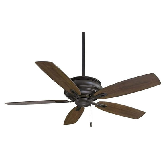 Minka-Aire F614-ORB Downrod Mount, 5 Wood Finish Blades Ceiling fan, Oil-rubbed Bronze