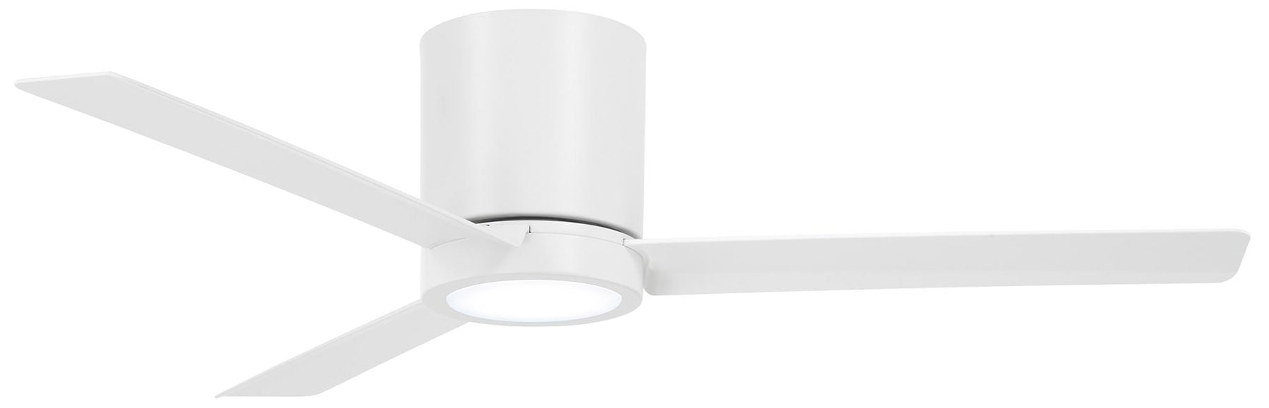 52" Flat White LED Hugger Ceiling Fan with Remote