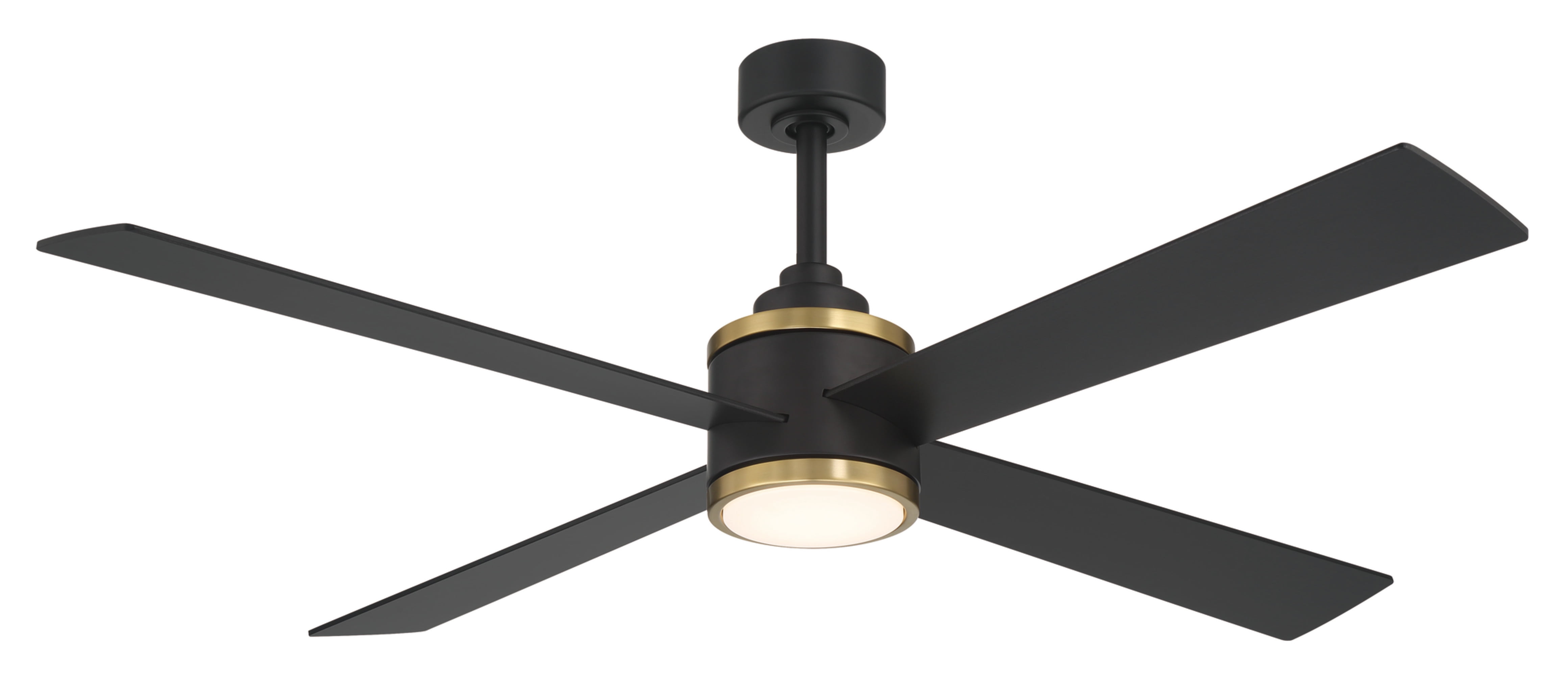 Minkaaire F796L-CL/SBR F796L-CL/SBR 54" 4 Blade Led Indoor Ceiling Fan - Coal / Soft Brass