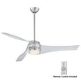 thumbnail image 1 of Smart Ceiling Fan With Light Kit In Transitional Style 15.5 Inches Tall By 58 Inches Wide-Translucent Finish-Translucent Blade Color Minka Aire Fans, 1 of 2
