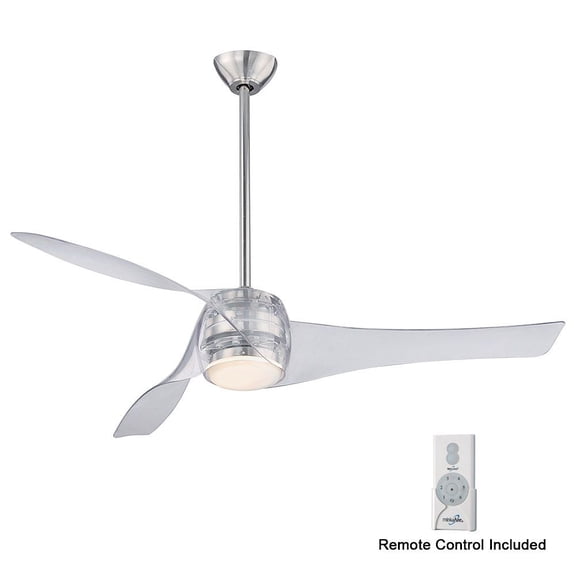 Smart Ceiling Fan With Light Kit In Transitional Style 15.5 Inches Tall By 58 Inches Wide-Translucent Finish-Translucent Blade Color Minka Aire Fans