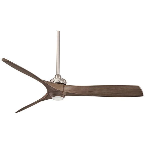 Ceiling Fan With Light Kit In Transitional Style 15.25 Inches Tall By 60 Inches Wide-Brushed Nickel Finish-Ash Maple Blade Color Minka Aire Fans