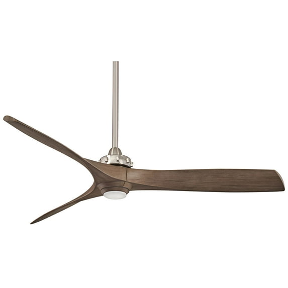 Ceiling Fan With Light Kit In Transitional Style 15.25 Inches Tall By 60 Inches Wide-Brushed Nickel Finish-Ash Maple Blade Color Minka Aire Fans