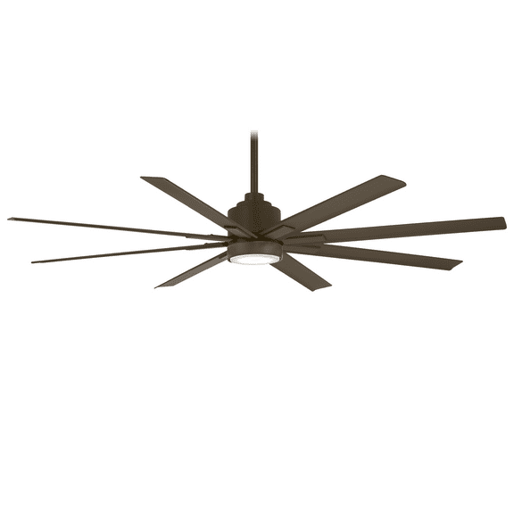Minka-Aire F896L-65-ORB | 65" Xtreme H20 Outdoor/Indoor 8 Blade Ceiling Fan | Quiet 6 Speed Reverisble DC Motor | Includes Hand Remote, Downrod, Light Kit | Smart Home Adaptable | Oil Rubbed Bronze