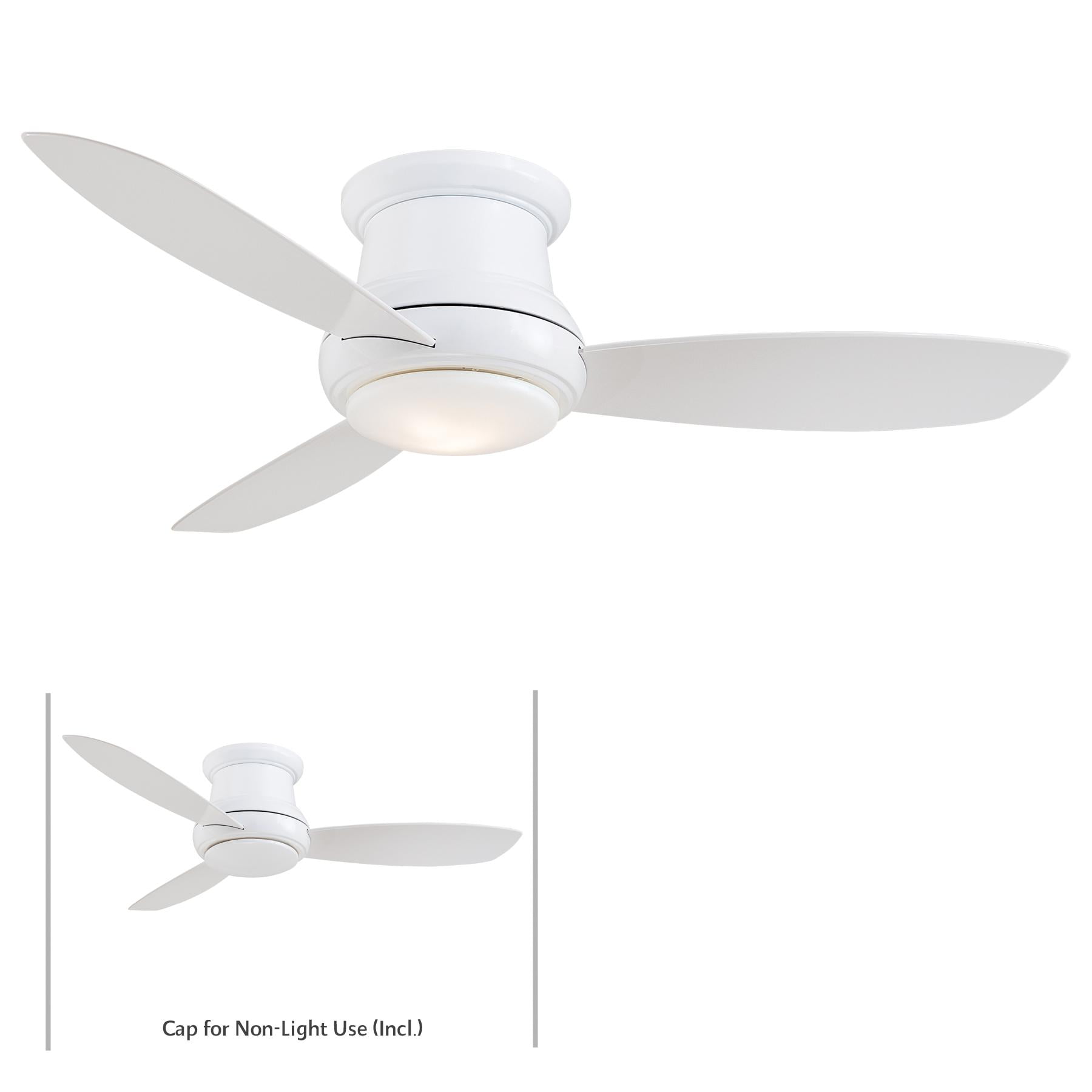52" White LED Low Profile Ceiling Fan with Remote and Light Kit