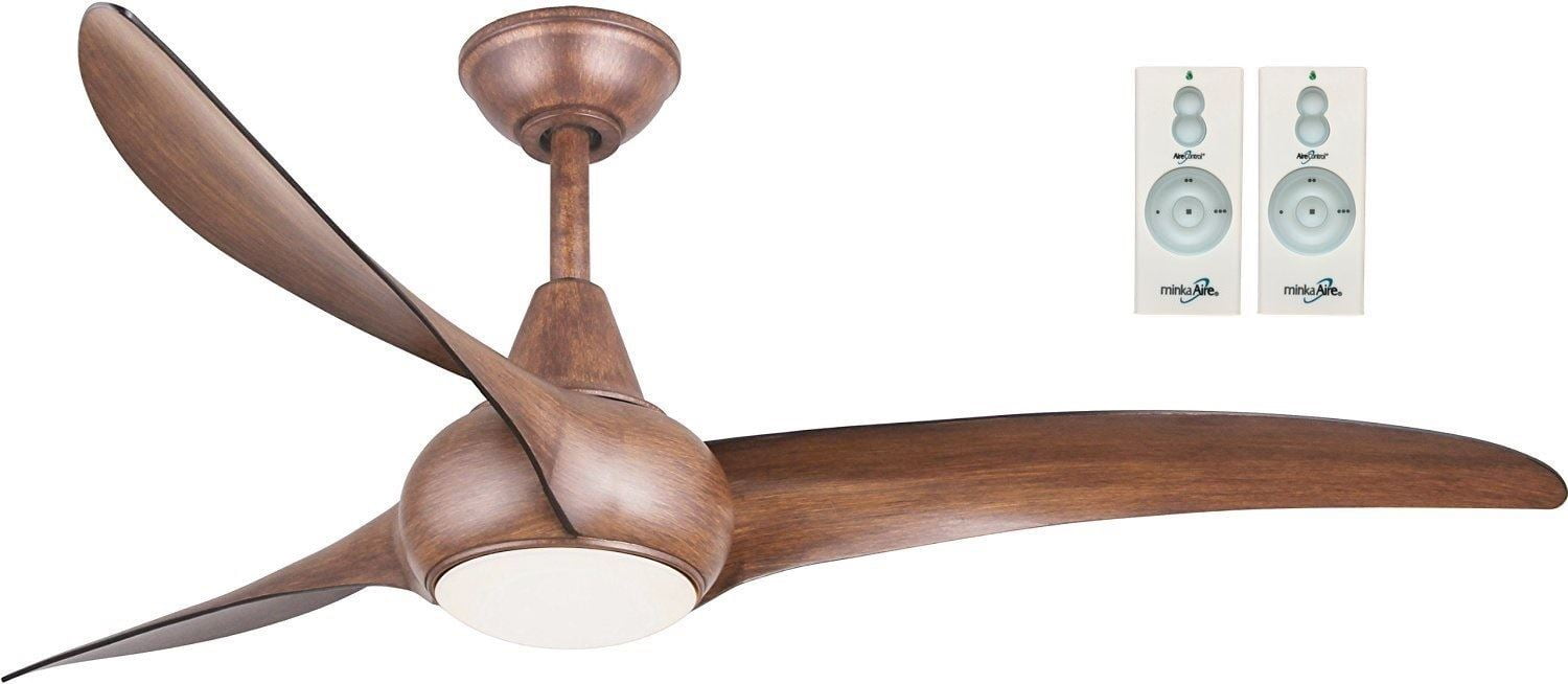 52" Distressed Koa ABS Plastic Ceiling Fan with LED Light and Remote