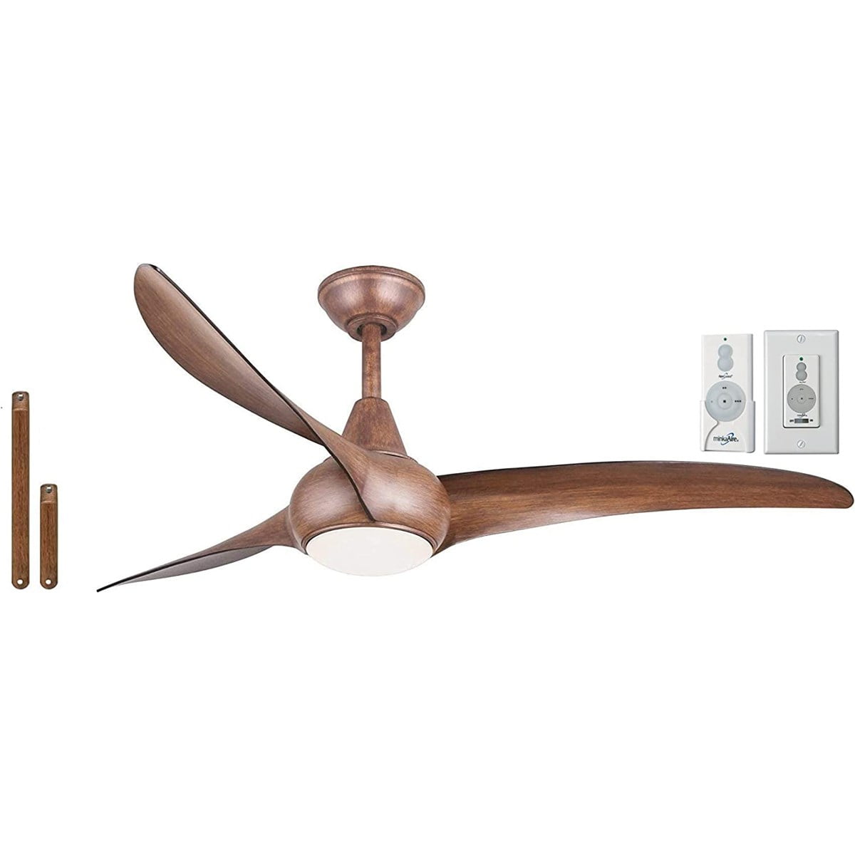 52" Distressed Koa ABS Plastic Ceiling Fan with LED Light and Remote