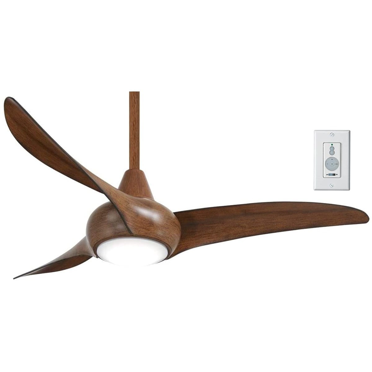 Minka-Aire Light Wave LED 44" Ceiling Fan with 3 blades - Distressed Koa w/ Extra Wall Control - F845-DK-W
