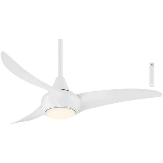 Minka-Aire Light Wave LED 44" Ceiling Fan with 3 blades - White w/ Extra Downrod - F845-WH-DR