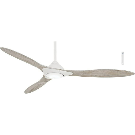 Minka-Aire Sleek - LED 60" Ceiling Fan with 3 blades - Flat White w/ Extra Downrod - F868L-WHF-DR