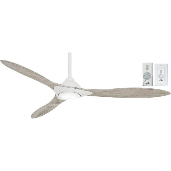 Minka-Aire Sleek - LED 60" Ceiling Fan with 3 blades - Flat White w/ Extra Wall Control - F868L-WHF-W