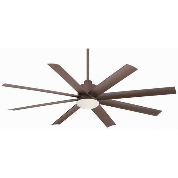 Minka-Aire Slipstream 65-Inch 8-Blade LED Ceiling Fan in Oil Rubbed Bronze Finish W/ Oil Rubbed Bronze Blades & Tinted Opal Glass - F888L-ORB