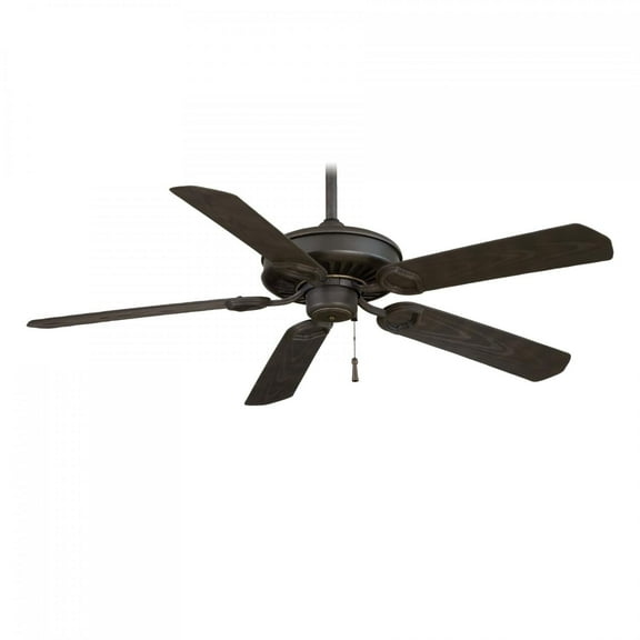Minka-Aire Sundowner 54-Inch 5-Blade Ceiling Fan in Black Iron W/ Aged Iron Accents Finish & Black Iron Blades - F589-BI/AI