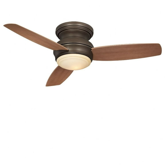 Minka-Aire Traditional Concept 44-Inch 3-Blade LED Ceiling Fan in Oil Rubbed Bronze Finish W/ Medium Maple Blades & Tinted Opal Glass - F593L-ORB