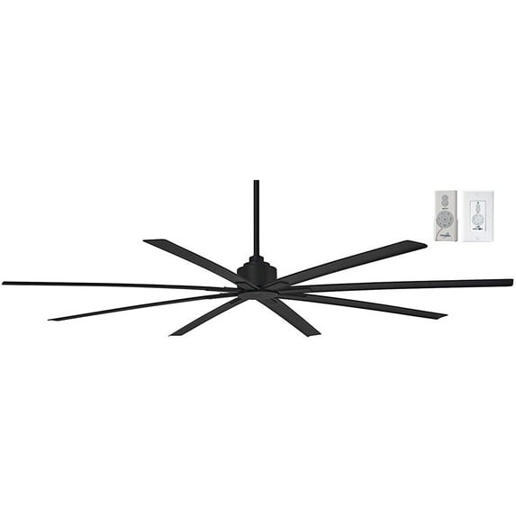 Minka-Aire Xtreme H2O 84" Outdoor Ceiling Fan With ABS Blades with 8 blades - Coal w/ Extra Wall Control - F896-84-CL-W