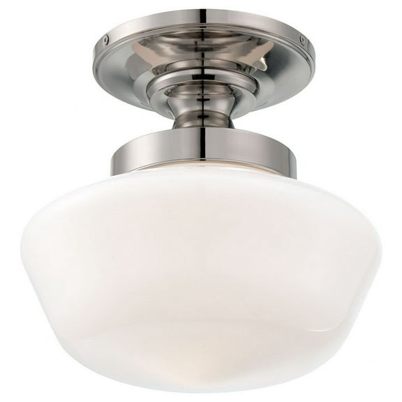 1 Light Semi-Flush Mount In Traditional Style 11.25 Inches Tall By 12 Inches Wide-Polished Nickel Finish Minka Lavery 2255-613