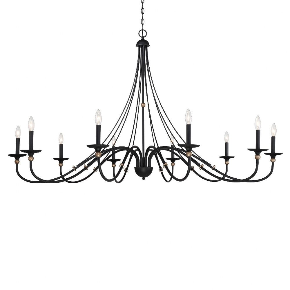 Westchester Sand Coal & Skyline Gold Leaf 10-Light Traditional Chandelier
