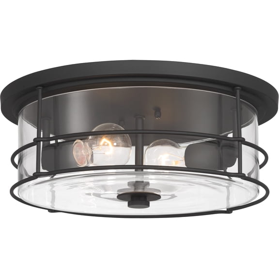 Minka Lavery 17647 Lorenth 2 Light 15" Wide Flush Mount Drum Ceiling Fixture - Dark Matte