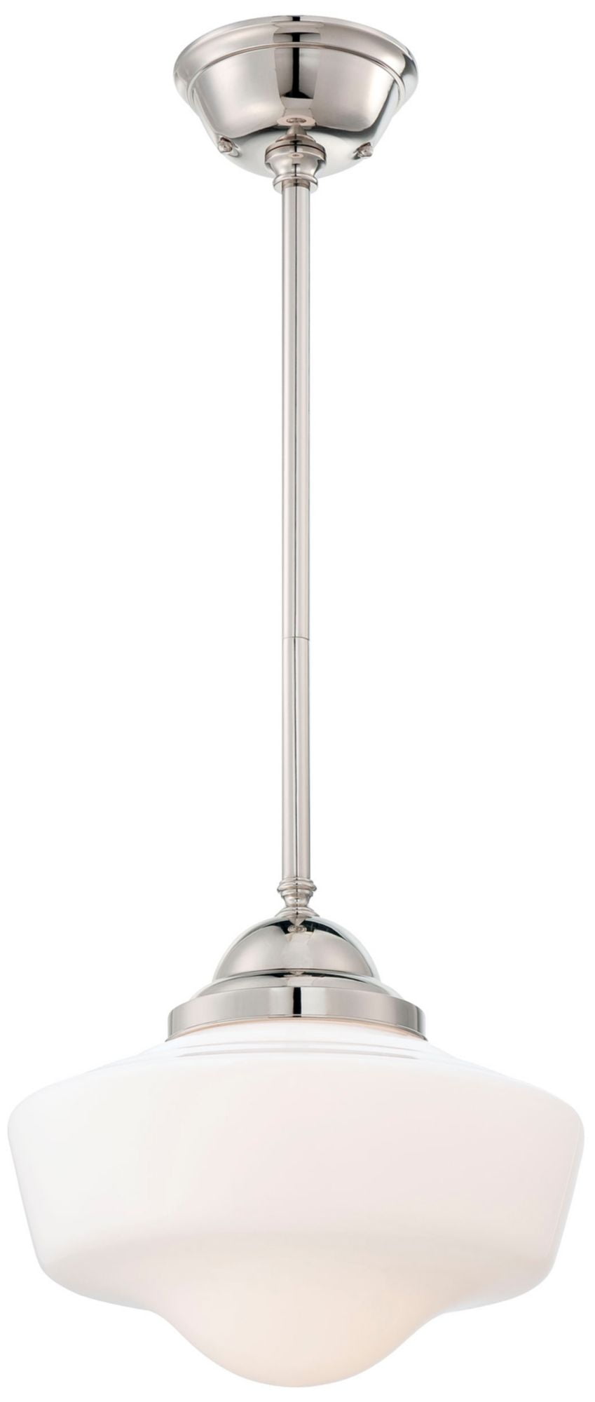 Polished Nickel Opal Glass 1-Light Pendant