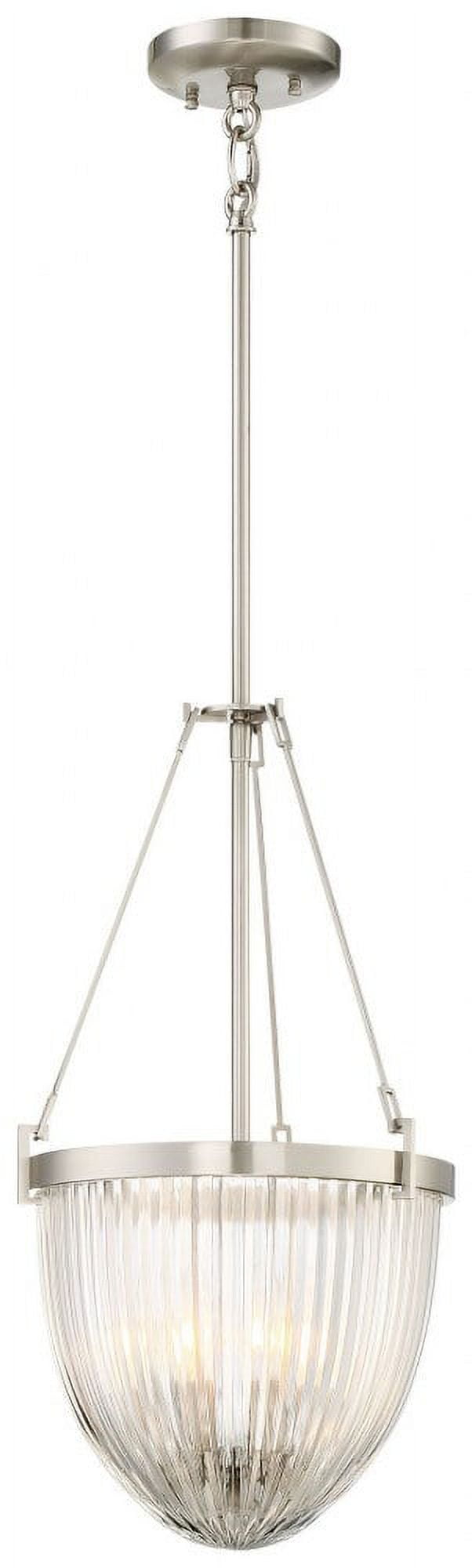 Brushed Nickel 3-Light Pendant with Clear Glass Shade