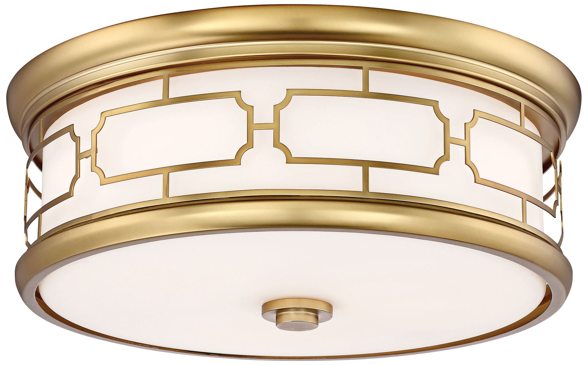 Liberty Gold Opal Glass LED Drum Flush Mount Light