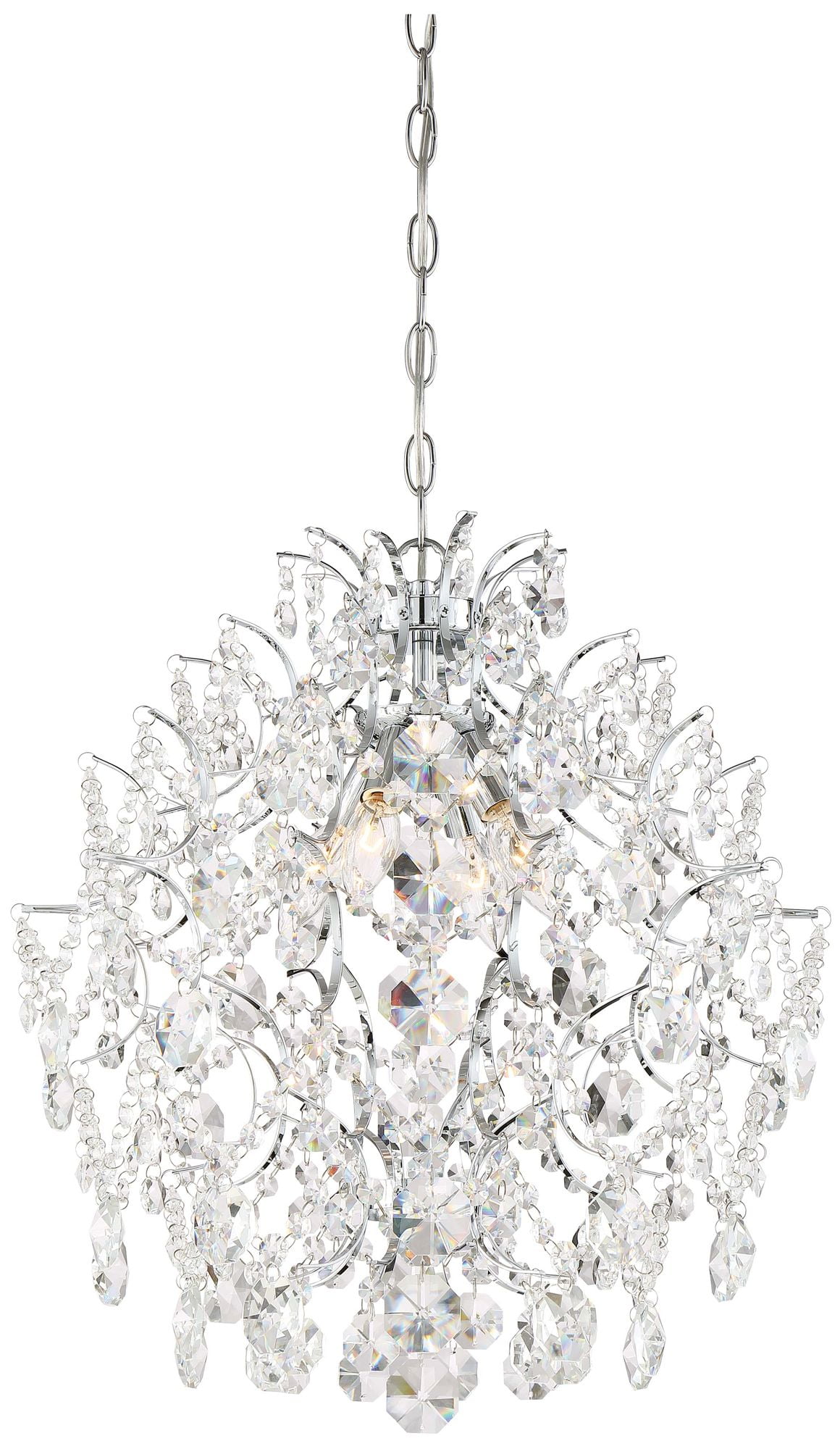 Isabella's Crown Chrome Finish 4-Light Crystal Chandelier