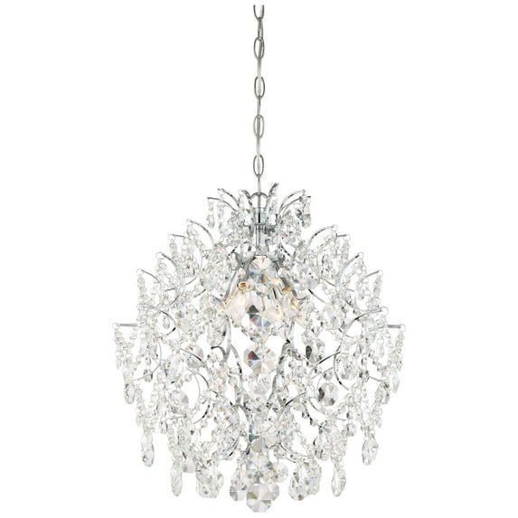 Isabella's Crown Mini Chandelier 4 Light Chrome Crystal In Traditional Style 20.75 Inches Tall By 18 Inches Wide -Traditional Installation Minka