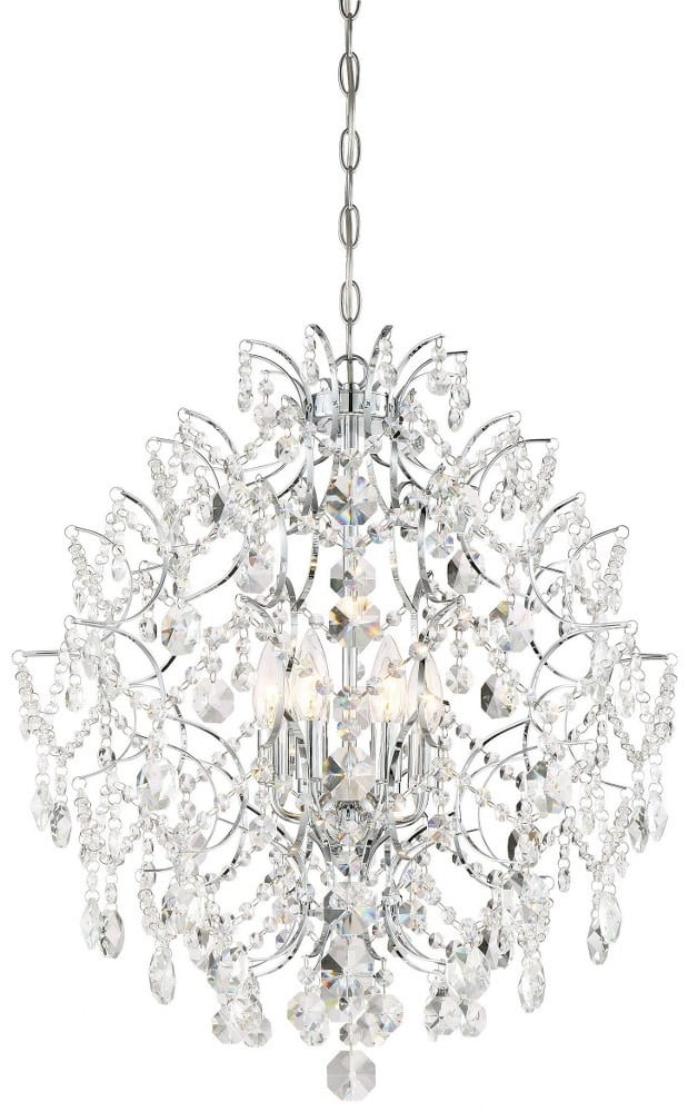 Isabella's Crown 6-Light Chrome Crystal Candle Chandelier