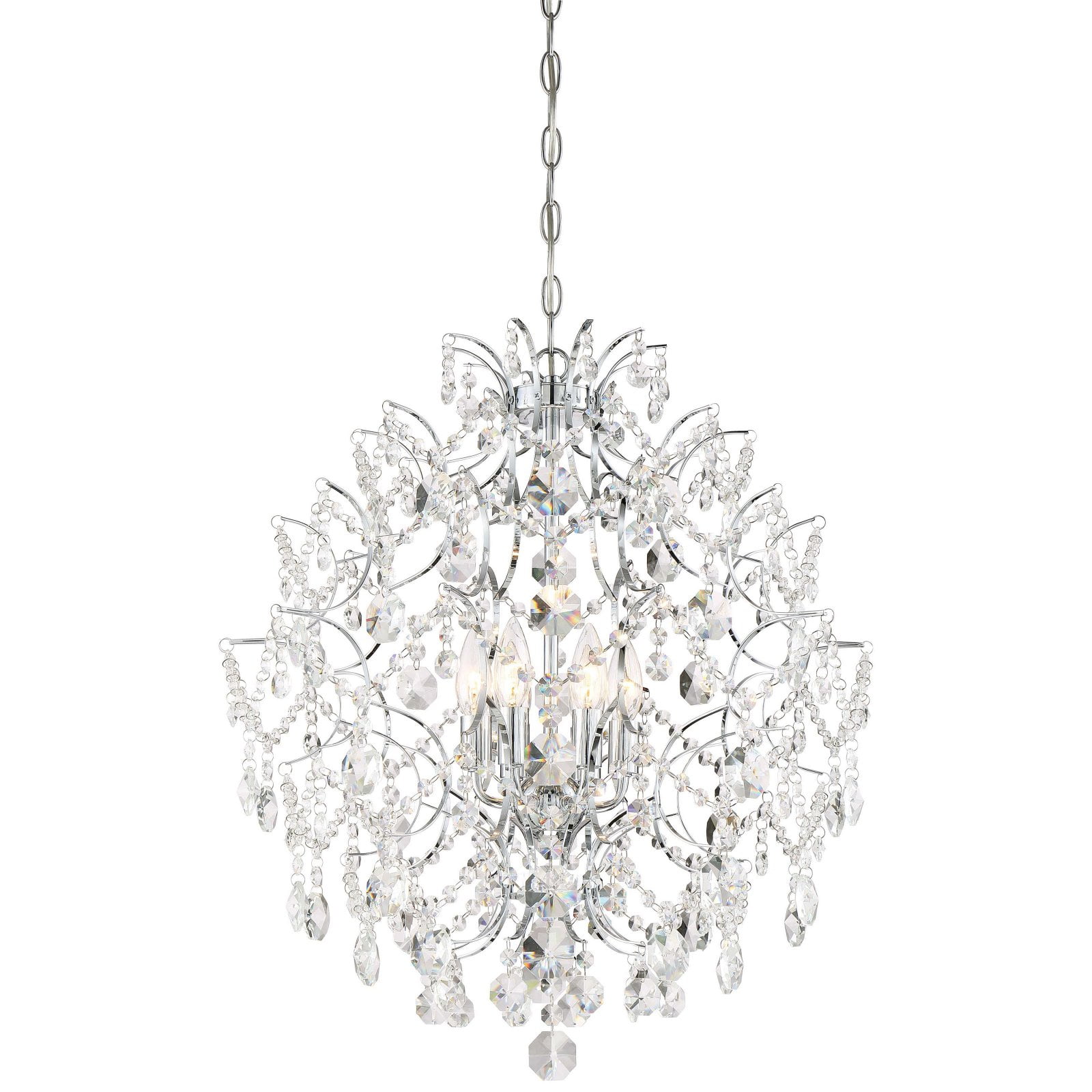 Isabella's Crown 6-Light Chrome Crystal Candle Chandelier