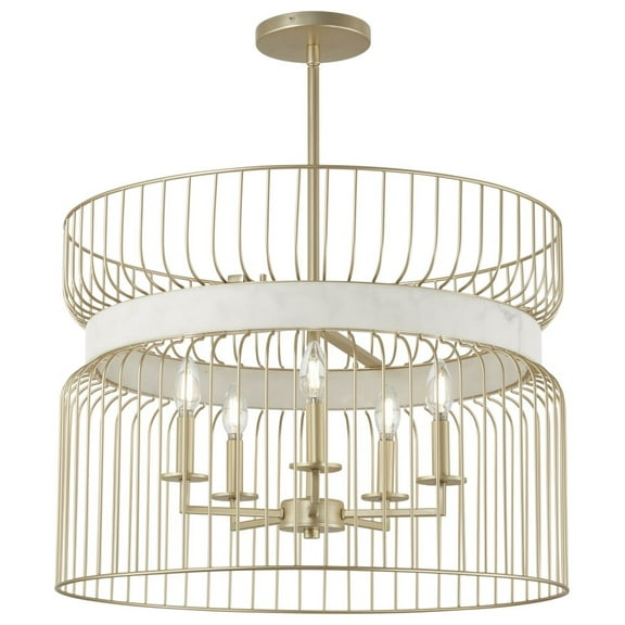 Minka Lavery - Park Slope - 5 Light Pendant with Faux Alabaster Ring 17.13