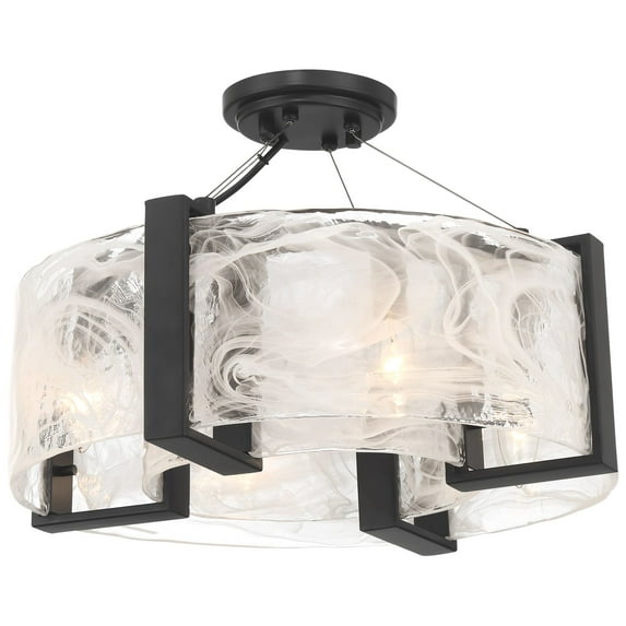 Minka Lavery Cloud Break 17 3/4" Wide Coal Black Drum Ceiling Light