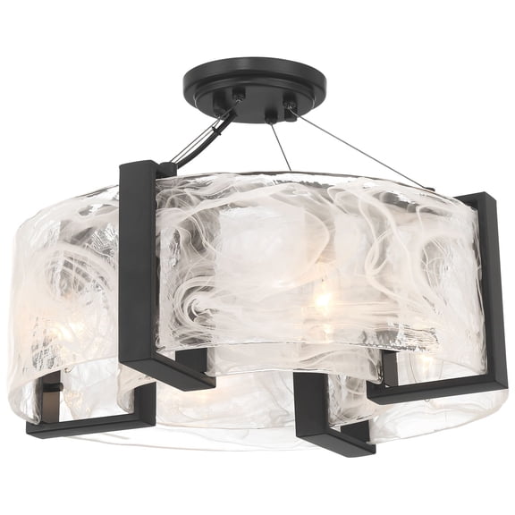 Minka Lavery Cloud Break 17 3/4" Wide Coal Black Drum Ceiling Light