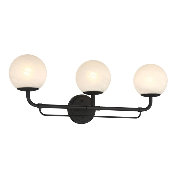 Minka Lavery 3793 Whitehall 3 Light 28" Wide Bathroom Vanity Light - Dark Matte Black