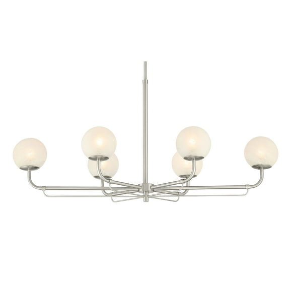 Minka Lavery 3796 Whitehall 6 Light 46" Long Linear Chandelier - Nickel