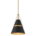 thumbnail image 1 of Minka Lavery 3933-876 Springfield 12" Wide Pendant - Dark Matte Black / Legacy Brass, 1 of 7