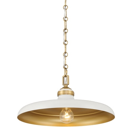 Minka Lavery 3935 Crowne 16" Wide Pendant - Off White Cream / Legacy Brass