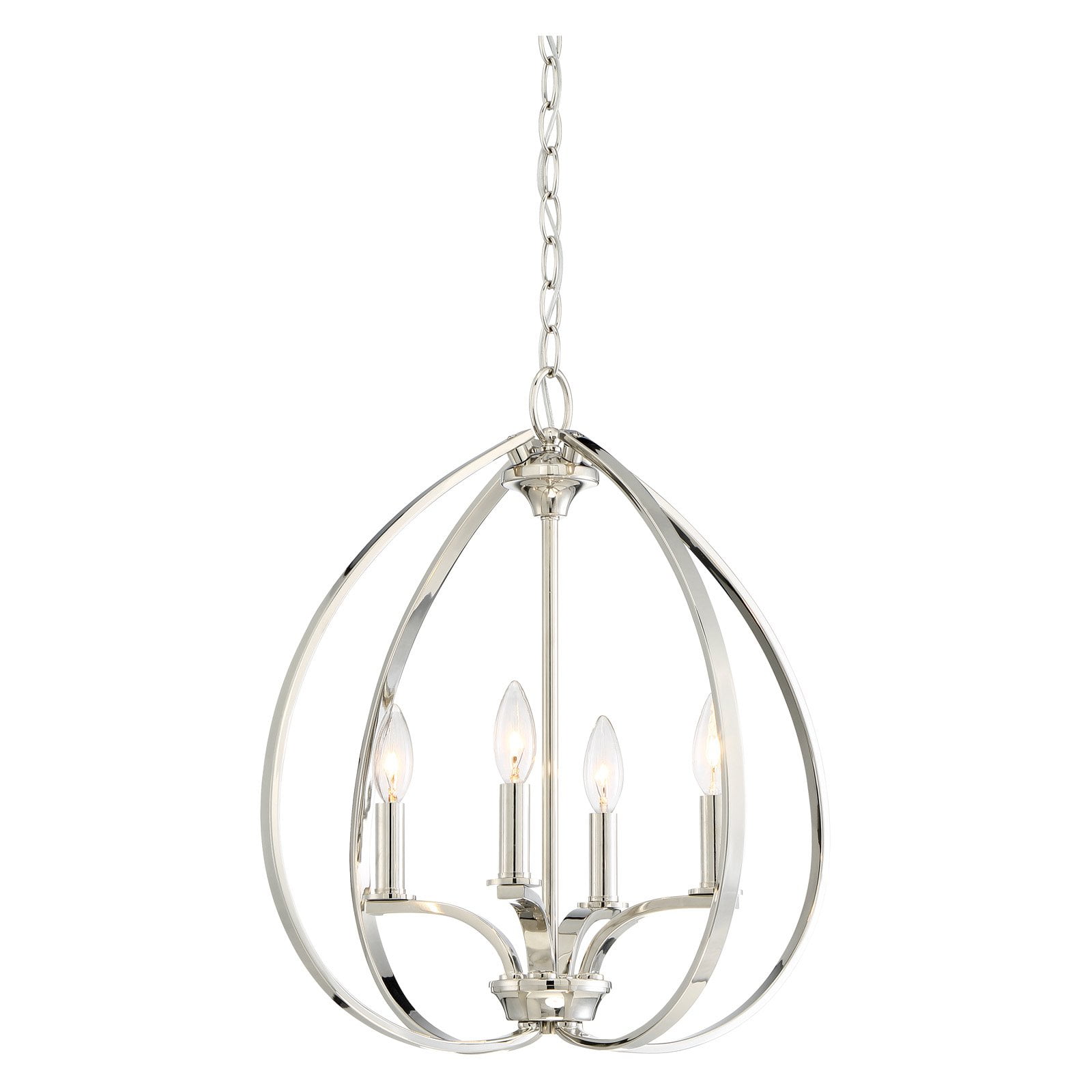 Enchanted Carriage Polished Nickel 4-Light Candelabra Pendant