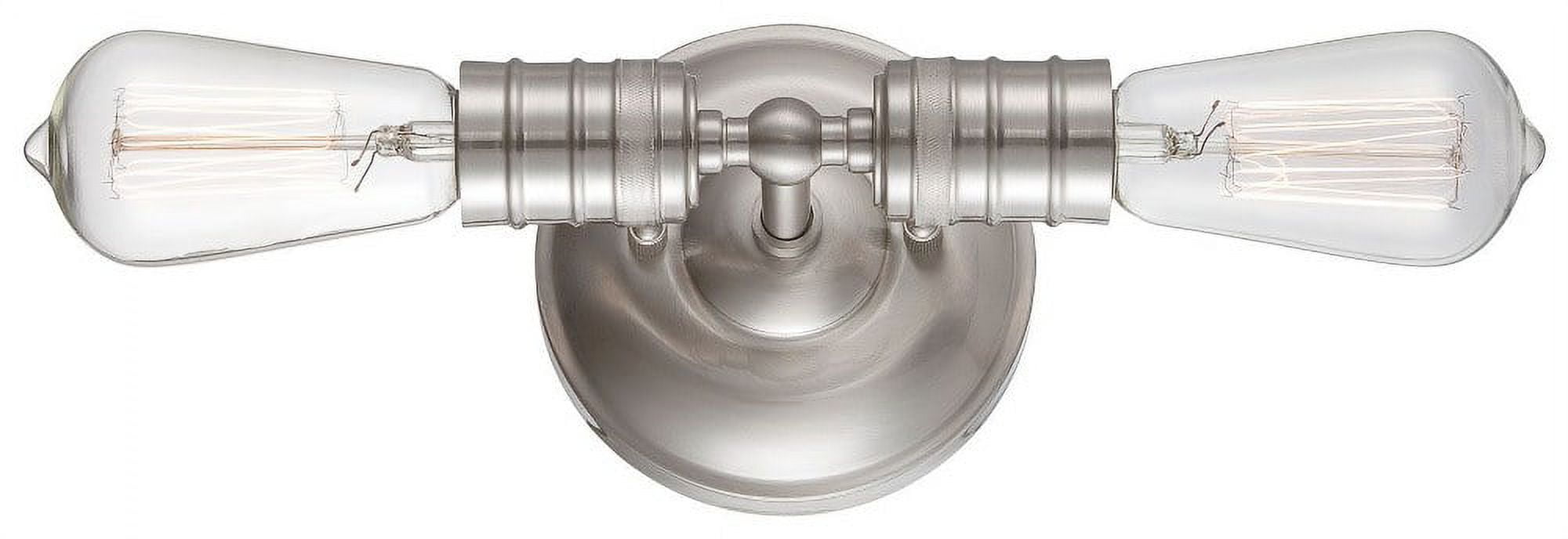 Brushed Nickel 2-Light Dimmable Wall Sconce