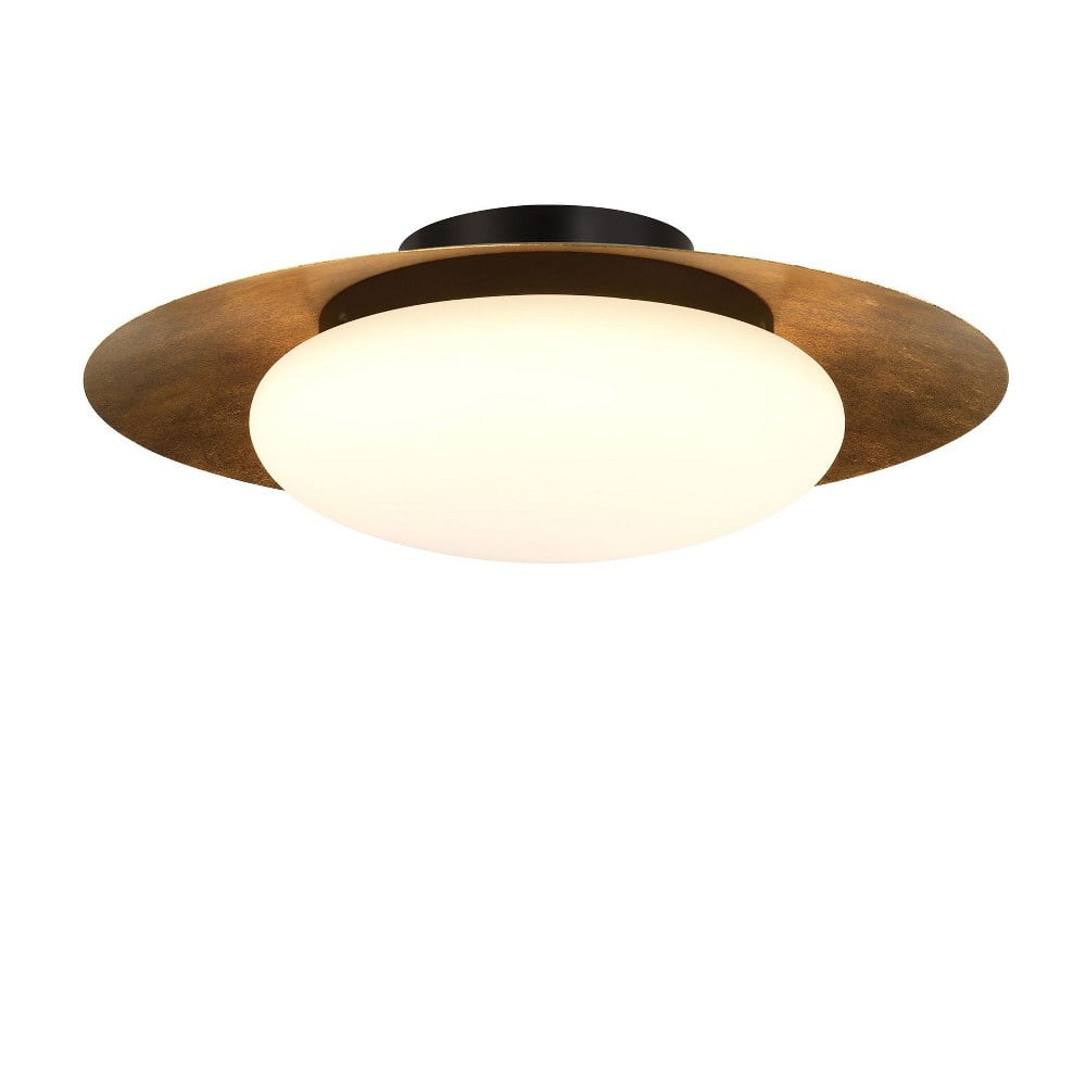 Halcyon Gold and Glass LED Flush Mount Ceiling Light