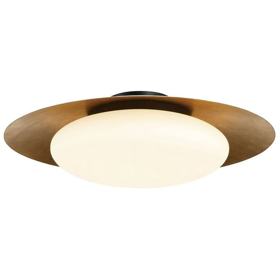 Minka Lavery Minka Zinola 24" LED Halcyon Gold White Glass Ceiling Light