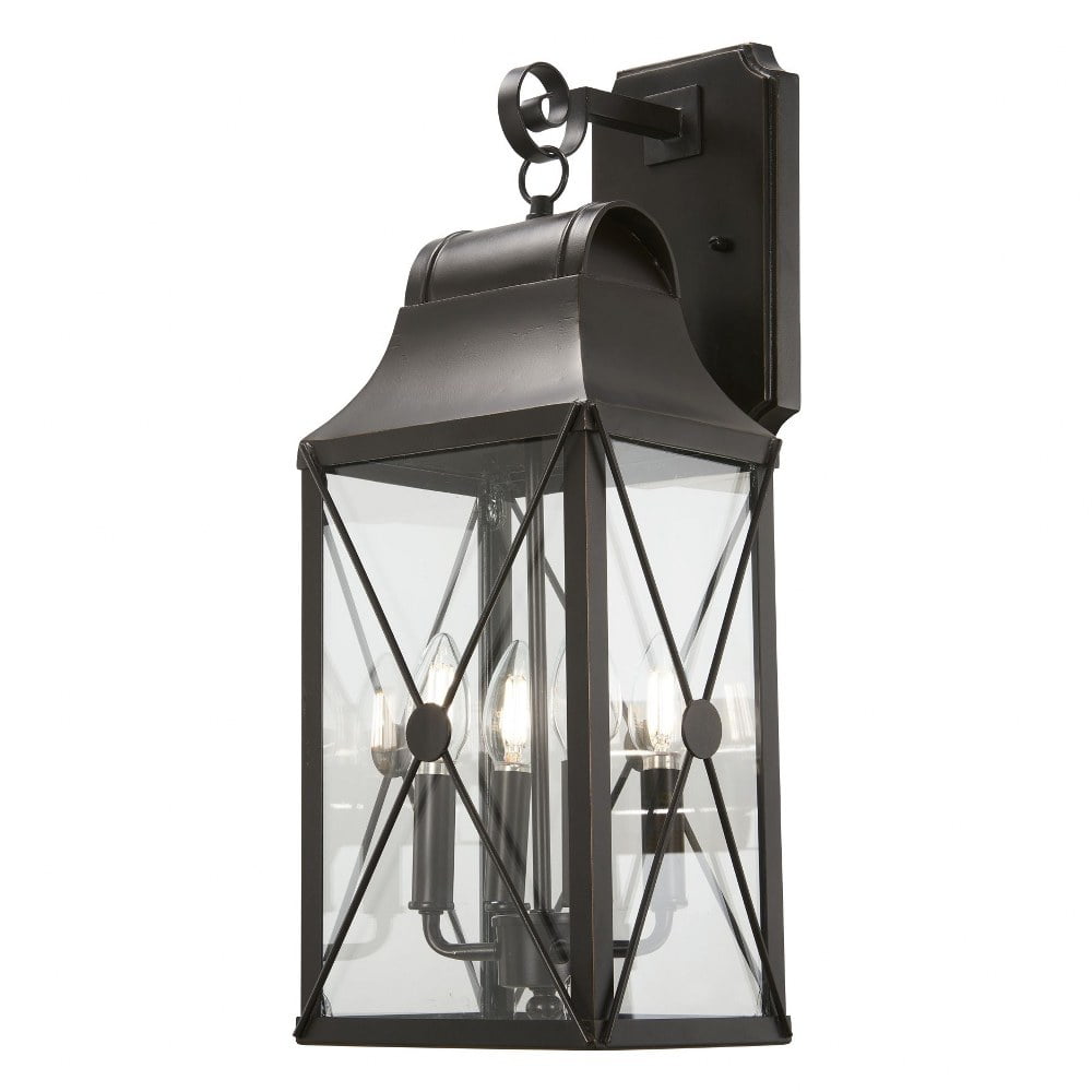 Minka Lavery 73292-143C De Luz Oil Rubbed Bronze Outdoor Hardwired Lantern Sconce