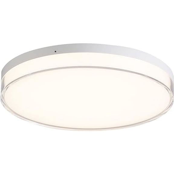 Minka Lavery 759-2-44-L LED Low Profile Round Outdoor LED Flush Mount with Acrylic Shade, 1-Light 25 Watt, 2"H x 11"W, White